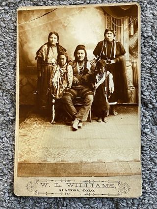 Rare Late 1800s Native American Indian Professional Photo Cabinet Card 1