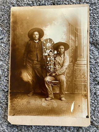 Rare Late 1800s Native American Indian Professional Photo Cabinet Card 3