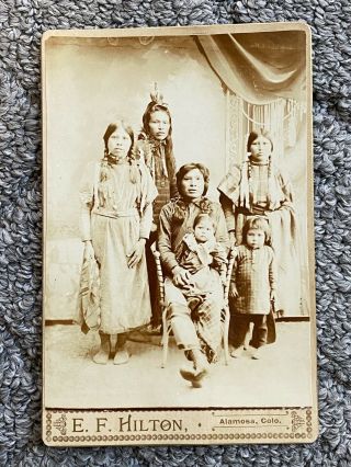 Rare Late 1800s Native American Indian Professional Photo Cabinet Card 2