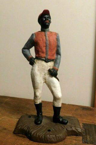 Vintage B.  B.  Butt Baltimore Maryland Cast Iron Statue Lawn Jockey Boot Scraper