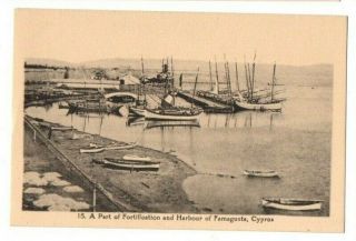 Old Postcard Famagusta Harbour Cyprus Avedissian Bros.  Nicosia Vintage C.  1920