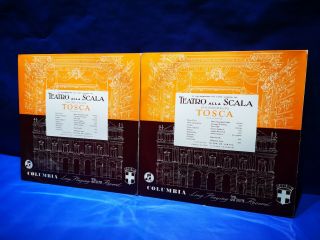 @columbia 33cx 1094 - 5 Blue/gold Maria Callas Puccini Tosca La Scala 2 Lp