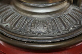 Antique Bradley Hubbard B&H Oil Piano Lamp Pat ' d 1878 - 1888 5