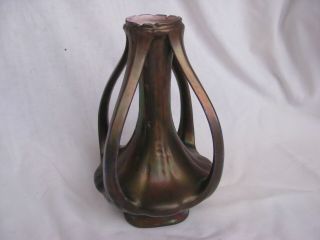 Antique Austrian Iridescent Ceramic Vase,  Heliosin,  Art Nouveau.