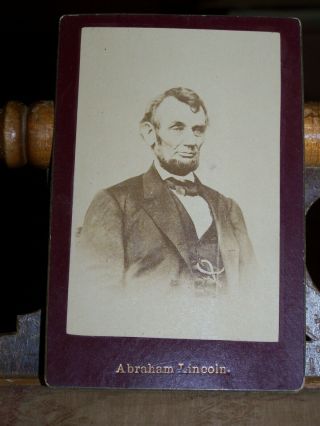 Antique Abraham Lincoln Cabinet Card Photograph 6 1/2 " X 4 1/2 "