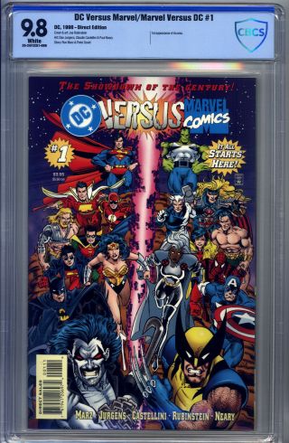 Marvel Versus Dc 1 Cbcs 9.  8 Batman Superman Wonder Woman Spider - Man 1st Access