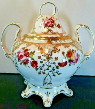Scarce English Regency Masons & Holt Porcelain Lidded Sugar Bowl Sucrier