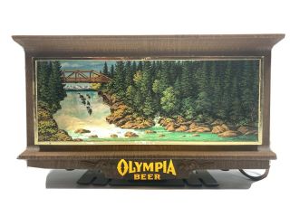 Vintage Olympia Beer Waterfall Motion Light Register Topper Lighted Sign