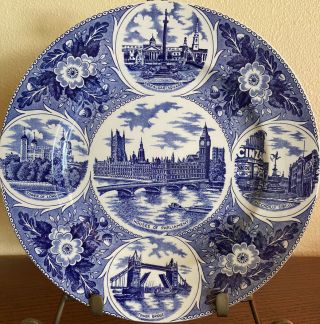 " London Pride " Blue & White Collector 10” Plate J.  H.  Weatherby & Sons England