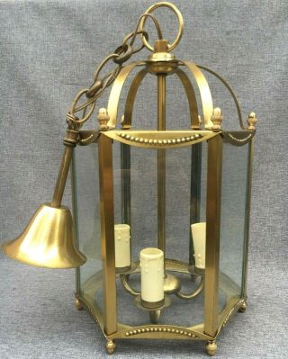 Large Antique French Louis Xvi Style Lantern Lamp Chandelier 1970 