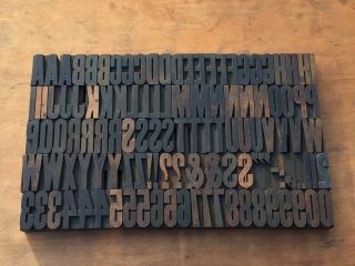 Large Antique Vtg Hamilton Wood Letterpress Print Type Block A - Z Letters ’s Set