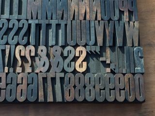 Large Antique VTG Hamilton Wood Letterpress Print Type Block A - Z Letters ’s Set 4