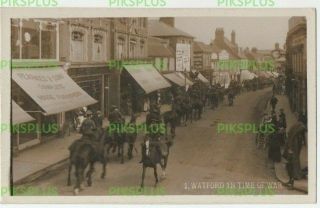 Ww1 Postcard Watford In Time Of War Herts Real Photo Vintage 1914 - 18