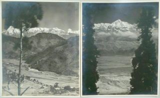 2 X Large Antique Real Photographs - Nanga Parbat,  Gulmarg,  Kasmir - By Husain