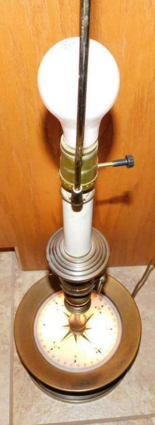 2363 Vintage Tell City Chair 4432 Weather Brass Compass Nautical Electric Lamp