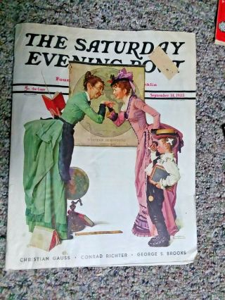 The Saturday Evening Post September 14 1935 Norman Rockwell Cover Back To School