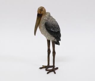 Franz Bergman - Sculpture,  Antique Vienna Cold Painted Bronze - Marabou Stork