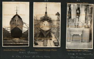 HONG KONG / WEI HAI WEI POSTCARD SIZE PHOTOS HMS AMBRIDGE ETC ALBUM PAGES 1925 2