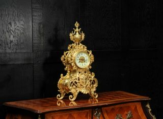 Japy Freres Large Baroque Gilt Bronze Antique French Clock 2