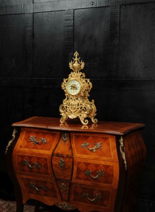 Japy Freres Large Baroque Gilt Bronze Antique French Clock 4