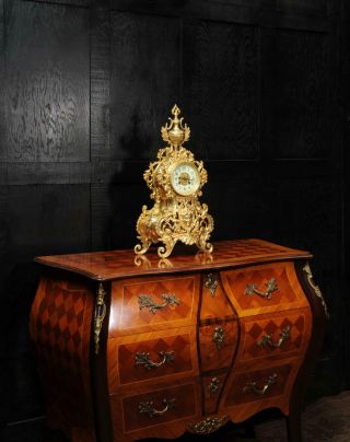 Japy Freres Large Baroque Gilt Bronze Antique French Clock 6
