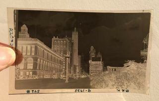 Vintage Photograph Negative Chicago Illinois Cityscape City Scene Downtown 592b1