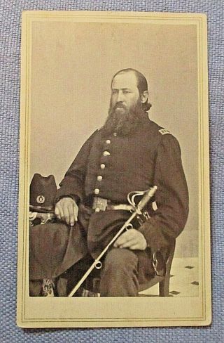 Cdv - Seated & Armed 8th York Infantry Officer