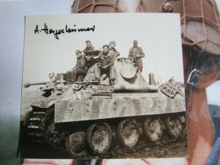 (top) Alfred Hargesheimer German Ww2 Waffen - Xx Panzer Div " Dr " Signed Photo (3)