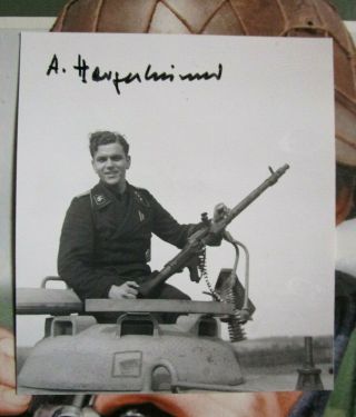 (top) Alfred Hargesheimer German Ww2 Waffen - Xx Panzer Div " Dr " Signed Photo (6)