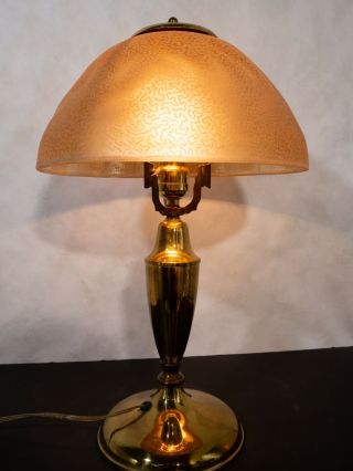 Magnificent C.  1920 Pittsburgh Lamp With Art Glass Shade Very Rare