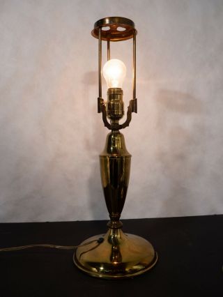 MAGNIFICENT C.  1920 Pittsburgh lamp with art glass shade very rare 4