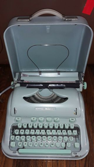 Hermes 3000 Vintage Typewriter Switzerland Sea Foam Green - Parts/repair