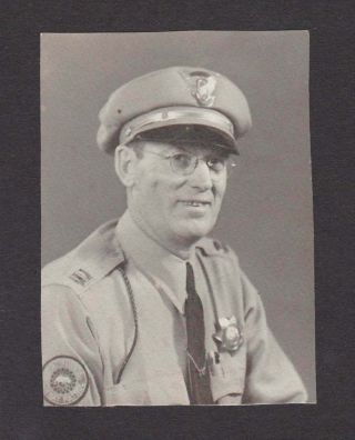 Highway Patrol Captain Police Officer In Uniform Old/vintage Photo Snapshot - X417