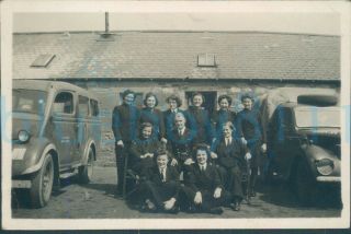 Ww2 Hms Peewit Photo Wrns Women With Trucks All Named On Back Group