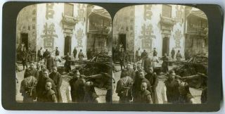 1900s Historic China Destruction Of The Opium Dens Shanghai Stereoview 2 - Bb