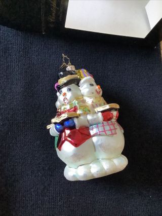 Christopher Radko 5” Glass Christmas Ornament Winter Wonderland Snowman Carolers
