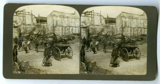 1900s Historic China Destruction Of Opium Joints Shanghai Stereoview 1 - Bb