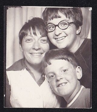 Old Vintage Antique Large Photo Booth Photograph Three Young Boys 2