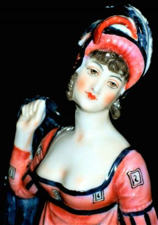 Antique German Art Deco Dresden Stunning Lady Dancer Flapper Porcelain Figurine