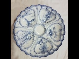 Set Of Four Antique Weimar Oyster Plates