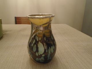 Alvin Mfg 999 Silver Overlay Art Glass Vase,  circa 1900 5 