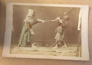 Rare 1860s - 70s Albumen Photograph Japanese Samurai Warriors