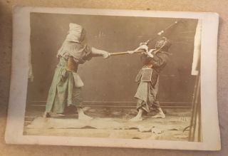 Rare 1860S - 70s Albumen Photograph Japanese Samurai Warriors 2