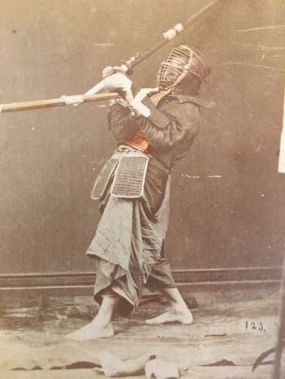 Rare 1860S - 70s Albumen Photograph Japanese Samurai Warriors 3