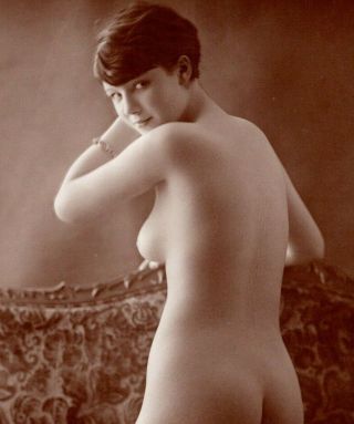 Rppc French Nude Woman Lady Vintage Ca.  1920 Real Photo Postcard