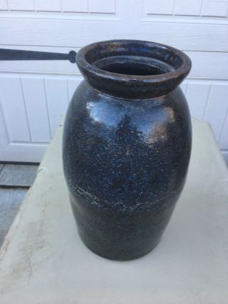 Edgefield Pottery South Carolina Antique Vintage Stoneware Jar Churn 11”