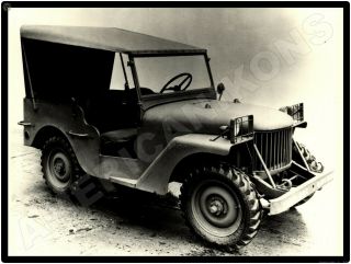 Willys Jeep Metal Sign: World War Two Quad 4 Prototype Jeep From Press Photo