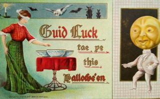 Vintage Halloween Postcard Gottschalk Hofmann Embossed Goblin Series 2097 German 3