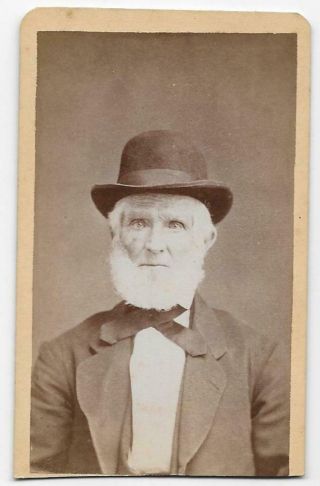 Cdv Photo Cdv387 Old Man In Brimmed Hat & Beard - L.  Clark - Webster City,  Iowa