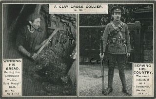 Ww1 Military Nottinghamshire Coal Miner Notts & Derby Regiment Clay Cross Advert